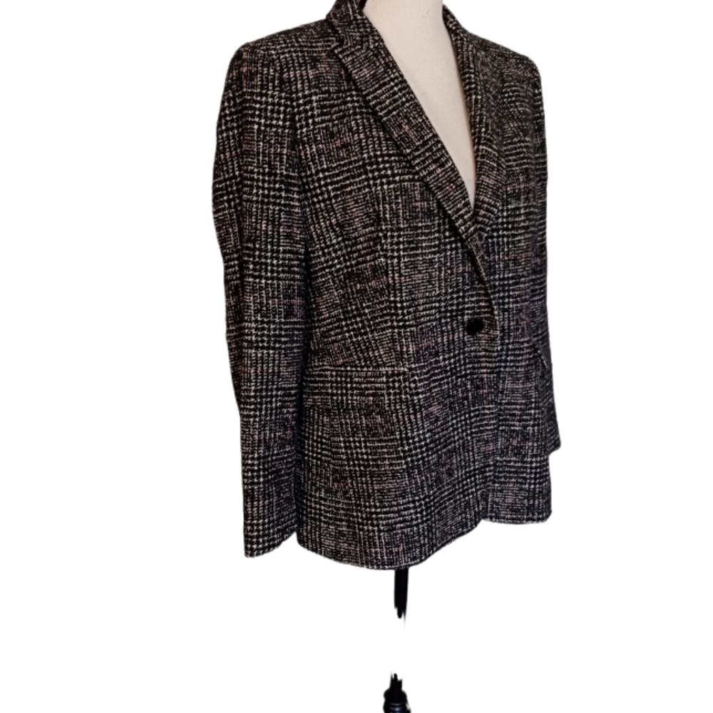 Massimo Dutti Single Button Front Closure Plaid B… - image 3